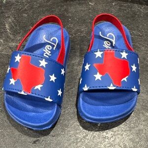 Toddler Kids Blue and Red Texas Slide Sandals